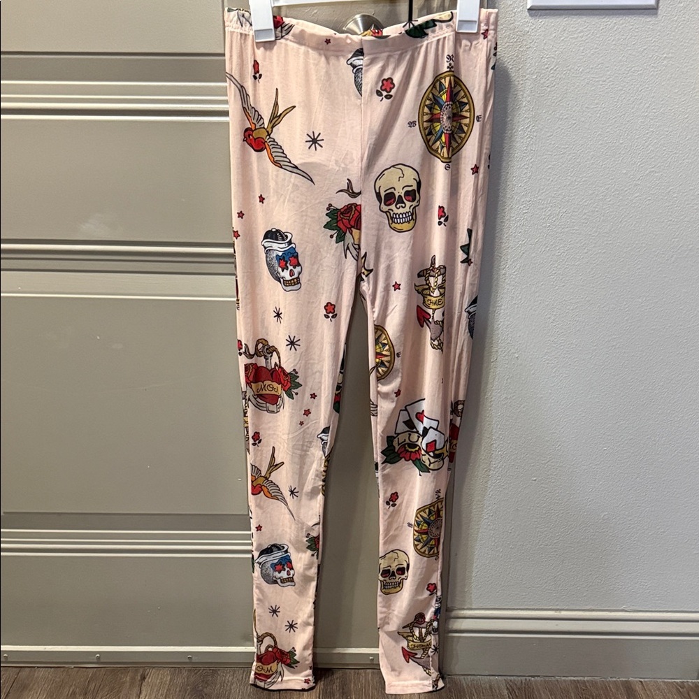 Sheer Tattoo-Print pants S